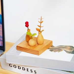Handmade Wooden Tabletop <b>Vase</b> Modern Minimalist Decorative Flower Holder <b>Mini</b> Floral Display for Home Wedding Decor Gift - Product Image 5