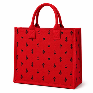 Sac fourre-tout en jute laminé rouge, écologique, réutilisable, durable, pour le quotidien, vente en gros, plage et courses, Amani - Product Image 1