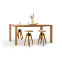 Tabouret de bar extérieur moderne minimaliste en teck massif durable et portable - Imperméable et écologique