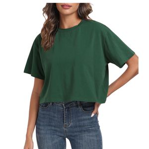 T-shirt court oversize pour femme en coton 100% avec logo personnalisé, coupe décontractée, idéal pour l'été – Vente en gros, fabrication OEM - Product Image 2