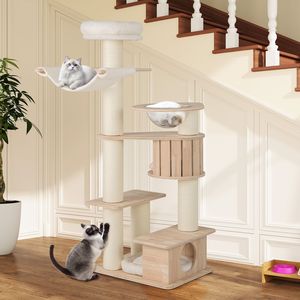 Árbol para Gatos de 69 Pulgadas de Alto con una Cómoda Plataforma Superior y Cojines de Felpa Lavables - Product Image 3