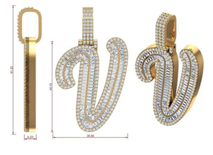 Moissanite Letter Pendant Iced Out <b>Initial</b> Jewelry Luxury Gold Statement <b>Necklace</b> Custom Hip Hop Gift - Product Image 4