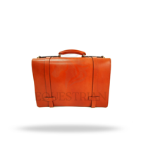 Porte-documents Triple Gusset en Cuir Véritable pour Ordinateur Portable, Idéal pour les Voyages, les Activités de Plein Air et les Affaires, avec Fermeture Éclair