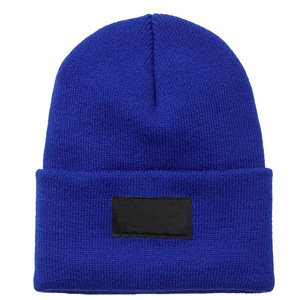 Chapeau beanie décontracté 100% laine pour hommes et femmes, motif à carreaux avec broderie 3D, casquette imprimée numériquement - Product Image 2