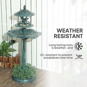 Ciotola per Uccelli 3-in-1 Grande da Esterno Verde con Mangiatoia e Fioriera per il Giardino - Product Image 6