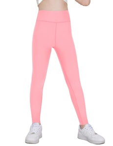 Leggings pour enfants en polyester tricoté lavé, tendance couleur douce, longueur intégrale, élastiques, respirants, imperméables, séchage rapide, confortables - Product Image 3
