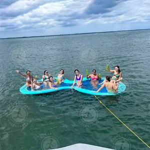 Hamaca Flotante Inflable Redonda para Piscina, de Verano, para Exteriores, en Blanco/Negro/Azul, con 2 Años de Garantía, para Nadar y Fiestas - Product Image 2