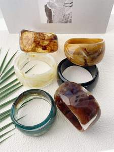 Pulsera artesanal de resina, brazaletes de moda para mujer, pulsera acrílica colorida de la India a buen precio - Product Image 4