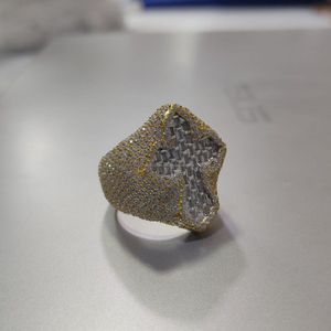 Anillo Cruzado de Plata de Ley 925 con Incrustaciones de Moissanita Estilo Hip Hop, Chapado en Rodio, Regalo de Boda, Moderno para Hombre - Product Image 3