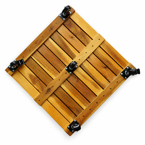 Soporte de maceta rodante de madera minimalista Vintage ruedas bloqueables con freno para uso en interiores/exteriores Flower Mover Dolly para el hogar - Product Image 1