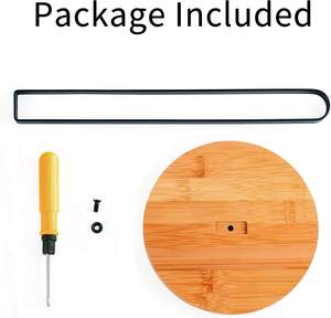 Portarrollos de Papel para Encimera con Base de Madera Antideslizante, Soporte de Metal Resistente para Toallas de Papel, para Gabinete de Cocina - Product Image 4