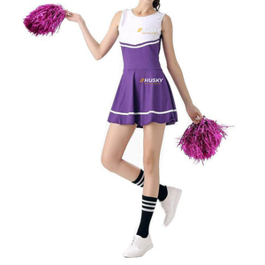 Ensembles d'uniformes de cheerleading personnalisés pour filles et adultes, avec logo frontal imprimé par transfert thermique, pour équipes et compétitions, couleurs variées, hauts et shorts 100% coton - Product Image 3