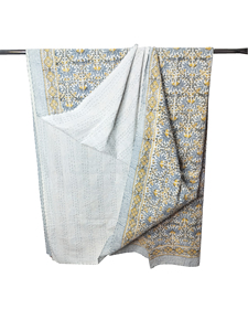 Colcha Kantha estampada a mano, manta Kantha cosida a mano, cubrecama para sofá, disponible en stock para la venta - Product Image 3