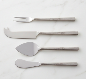 Juego de cuchillos para queso de acero inoxidable, 4 piezas, tenedor, espátula, utensilios duraderos plateados para queso, para el hogar y la cocina - Product Image 1
