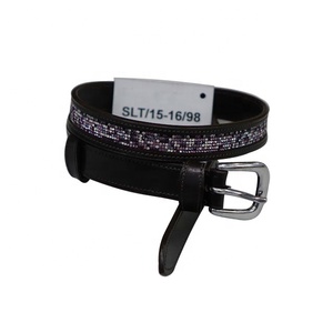 Ceinture d'équitation en cuir véritable marron indien avec coutures à la main et laiton élégant pour élément de boucle. - Product Image 5