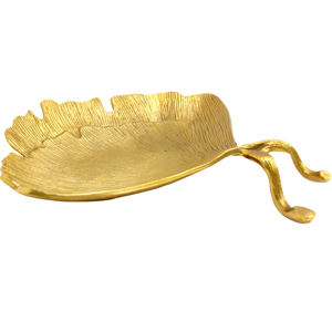 Plateau en métal en forme de feuille, design moderne, pour fruits et salades, fait main, pour la décoration de la maison, plateau décoratif pour hôtel, vaisselle - Product Image 3