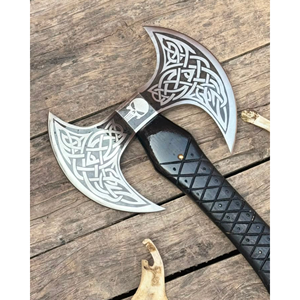 THEWIZ CRAFTS Heavy Duty Carbon Steel Outdoor Camping <b>Axe</b> Ergonomic Wooden <b>Handle</b> Bushcraft Wood Splitting Hatchet Sheath 3-Year - Product Image 3