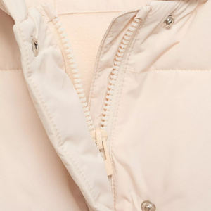 Hooded Puffer <b>Jacket</b> Zipper Closure Windproof Thick Polyester Wadding Winter Coat Unisex Casual Solid Color Regular Fit - Product Image 3