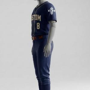 Ensemble uniforme de baseball pour homme avec logo blanc, manches courtes, col rond, 100 % polyester, coupe classique, fermeture boutonnée par RIVIAN ATLANTIC - Product Image 5