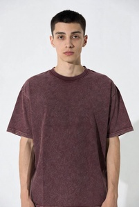 Heavyweight Custom Fabric Oversized Bleached Acid Wash Distressed T-Shirt Featuring Decorative Short Sleeve Unisex Crewneck Prem - Product Image 5