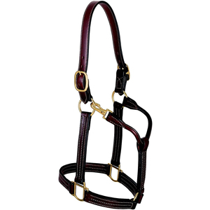 Cabestros de Cuero para Caballo Estilo Western con Logotipo Personalizado, Refuerzos Resistentes, Banda Nasal Cosida y Acolchada, y Cierre de Broche en el Cuello - Product Image 1