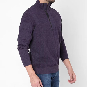Wholesale Custom Oversized <b>Men's</b> <b>Half</b> Zipper Knitted Hoodie Casual Winter Printed Breathable Quick Dry Streetwear Heavyweight - Product Image 3