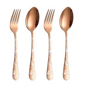 Ensemble de couverts de mariage modernes, durables et réutilisables en acier inoxydable avec finition miroir, style de luxe personnalisé, cuillère, fourchette, couteau - Product Image 2