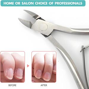 Cortauñas Profesional de Acero Inoxidable para Bebés, Curvo, con Abertura de Mandíbula Ancha, Duradero, Punta Biselada de 10 mm, para Cutículas - Product Image 3
