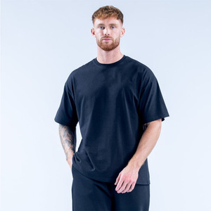 T-shirt en coton surdimensionné pour homme avec logo personnalisé, style urbain, coupe décontractée, délavage vintage, tissu épais, haut de mode vierge - Product Image 1