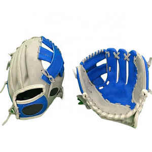 Warpro Industry <b>Blue</b> Synthetic Insulated Split Finger Baseball Glove Left-handed H-Web Hook Loop Closure Adult Non-Slip Catcher - Product Image 6