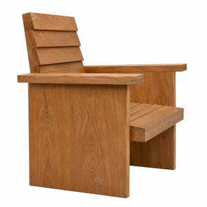 Chaise de jardin moderne en bois massif, confortable, durable, écologique, avec dossier étagé en teck pour salon et parc - Product Image 3
