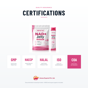 NAD+ เจลลี่สติ๊กสำหรับผู้หญิง 15 กรัม |   30 แท่ง/แพ็ค |   อาหารเสริมต้านอนุมูลอิสระ |   ธรรมชาติ |   OEM แบรนด์ส่วนตัว - Product Image 3