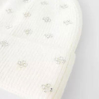 Bonnet tricoté d'hiver en mélange de laine, motif camouflage, orné de strass étincelants, doux et stylé