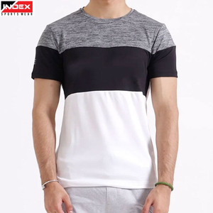 เสื้อยืดแขนสั้นผู้ชาย คอโอ แห้งเร็ว สปอร์ต ทรงเข้ารูป สีขาว ดำ เทา - Product Image 1