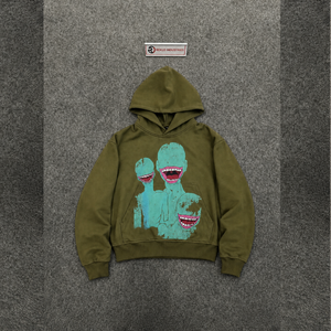 PREMIUM OLIVE PULLOVER OLIVE GREEN GRAPHIC OVERSIZED <b>HOODIE</b> MODERN STREET STYLE STATEMENT PRINT <b>HOODIE</b> CLASSIC STREETWEAR PULLOV - Product Image 5