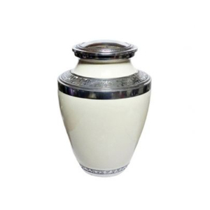 Handcrafted Red Enamel Funeral Memorial <b>Urn</b> With Silver Engraved Nickel Bands <b>Large</b> Adult Brass Cremation <b>Urn</b> For Human Ashes - Product Image 6