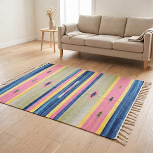 Tapis Kilim en laine à motif losanges pour salon, style Lodge, intérieurs modernes et rustiques de montagne - Product Image 6