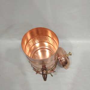 Copper Hammered Eco-Friendly Drink Dispenser with Lid Modern Style Large Capacity for Home Wedding Use - Product Image 5