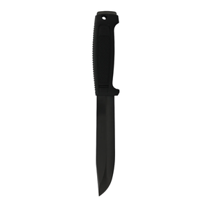 Schwarze Outdoor-Messer mit feststehender Klinge, matt-schwarzer Klinge, strukturiertem, rutschfestem Griff, Schutzhülle und Gürtelriemen für Camping und Wandern - Product Image 1