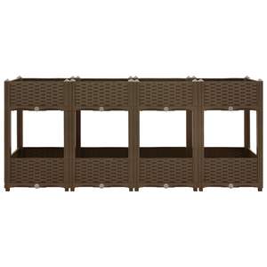 Jardinières surélevées en polypropylène marron 63 po x 15,7 po x 28 po, style rustique - Product Image 3