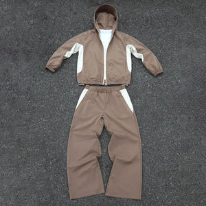 Ensemble coupe-vent en polyester délavé à l'acide personnalisé avec sweat à capuche pour tenue de sport unisexe, streetwear et vêtements de loisirs - Product Image 3