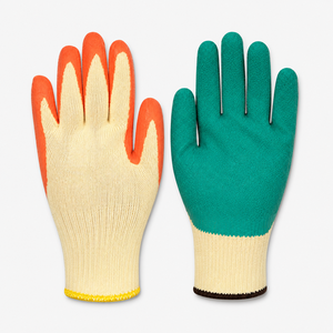 Cotton <b>Knit</b> Work <b>Gloves</b> With Full Latex Coating Anti-Slip Raised Micro-Diamond Texture <b>Knit</b> Wrist General Purpose Safety <b>Gloves</b> - Product Image 3