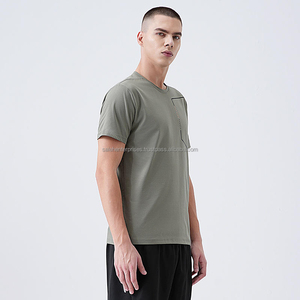 Camiseta de Algodón para Hombre, Ligera, 180 GSM, Suave, Cómoda, Transpirable, Elegante, Informal, para Uso Diario, Verano, OEM, Venta al Por Mayor - Product Image 2