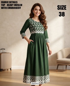 Kurti Blanco Tradicional de Rayón para Mujer, Largo hasta el Suelo, para Fiestas - Product Image 5