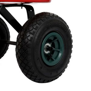 Carriola da Giardino in Ferro e Legno 97x43x78cm, Carrello a Quattro Ruote Resistente per Uso Giardino - Product Image 5