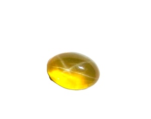 Zafiro Estrella Amarillo Transparente Ovalado de 5x7 mm, 1 Quilate, Creado en Laboratorio, Cabujón Pulido con Efecto de Estrella de 6 Puntas para Joyería - Product Image 1