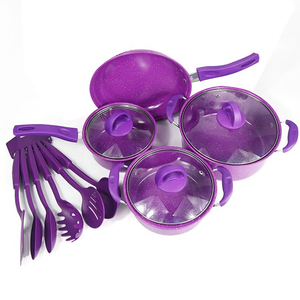 Contemporary Non Stick Cookware Set With Titanium Enhanced Coating Deep Fry <b>Pans</b> Stock <b>Pots</b> <b>And</b> Sauce <b>Pots</b> - Product Image 1