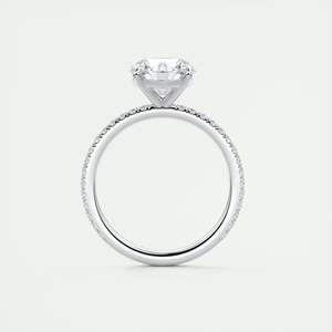 Anillo de compromiso Harper Classic Pavé Solitaire con diamante cultivado en laboratorio de corte redondo de 2.30 quilates en oro blanco de 14K para novias. - Product Image 3