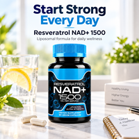 Capsules liposomales de Resvératrol NAD Plus 1500 mg par portion, 90 capsules végétales, complément alimentaire antioxydant pour le bien-être quotidien