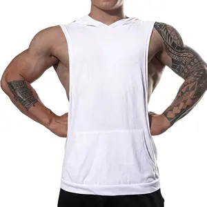100% Cotton Gym Fitness Breathable Ribbed Absorb Sweat Wife Beater men's Tank Tops Men